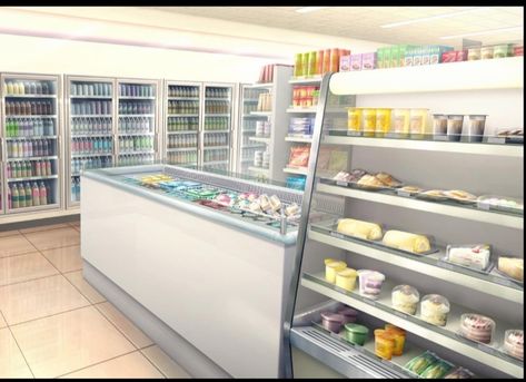 Anime Grocery Store Background, Anime Grocery Store, Gacha Wallpaper, Gacha Life Backgrounds, Gacha Background, Gacha Backgrounds, Episode Backgrounds, Drawing Hands, Rpg Map