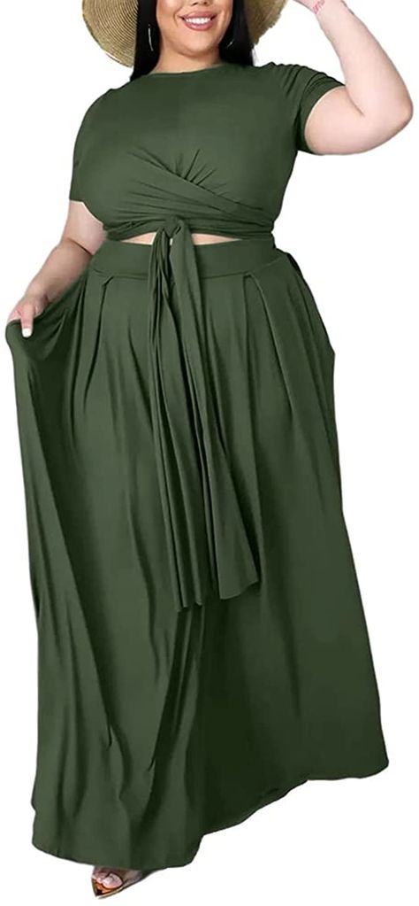 Dress Outfits Short, Plus Size Flowy Dress, Plus Size Long Skirts, Long Flare Skirt, Outfits Short Sleeve, Bandage Wrap, Maxi Skirt Crop Top, Plus Size Crop Tops, Unique Skirts