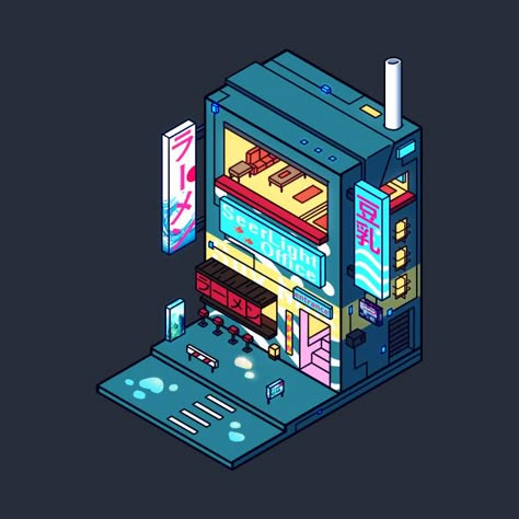 Check out this awesome 'Cyberpunk+Soymilk' design on @TeePublic! Cyberpunk Illustration, Japanese Posters, Isometric Drawing, Retro Gaming Art, Isometric Art, Isometric Design, Isometric Illustration, Japon Illustration, Game Inspiration