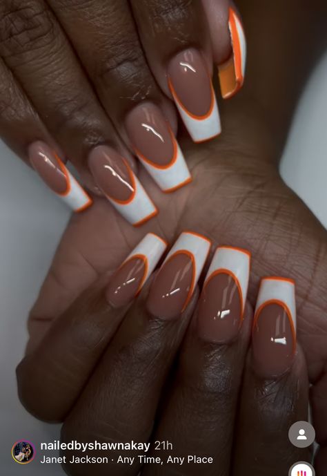 Orange And Black French Tip Nails, African Nails Design Black Women, Brown Nails Art, Black Acrylic Nail Designs, Neutral Nails Acrylic, Brown Nail Art, Brown Nail Polish, Brown Nail, Ball Ideas