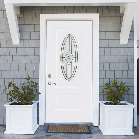 Exterior Entryway Ideas, White Front Door, Definition Design, Steel Front Door, Fiberglass Front Door, Fiberglass Entry Doors, Prehung Doors, Door Entryway, Exterior Front Doors