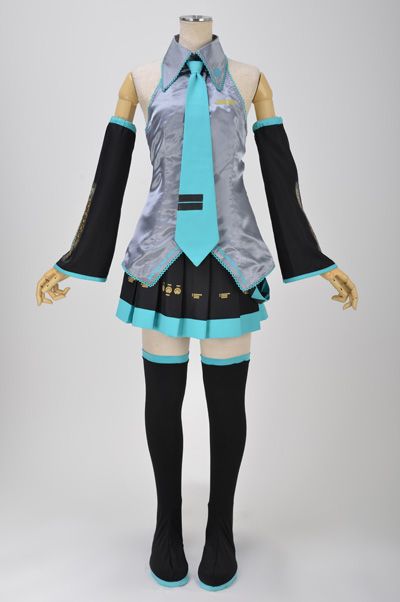 Hatsune Miku's 1st Official Costume Set Hatsune Miku Costume, Hatsune Miku Outfits, Cosplay Miku, Vocaloid Cosplay, Japanese Costume, Miku Cosplay, Holloween Costume, Lady L, Miku Hatsune