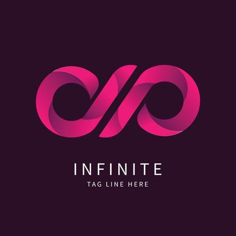 Creative infinity logo. Modern gradient logo design. Isolated purple background Infinity Logo Design, Logo Design Infinity, Infinite Logo, Gradient Logo Design, Logo Infinity, Infinity Logo, Modern Gradient, Coffee Shop Interior Design, Gradient Logo