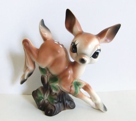 Vintage Deer Figurines, Vintage Bambi, Ceramic Deer, Deer Figurines, Vintage Knick Knacks, Fawn Deer, Deer Nursery, Fawns Deer, Nursery Woodland