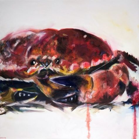 Michelle Parsons, CS, 2018 Michelle Parsons, Study Painting, Red Crab, Gcse Art Sketchbook, Fish Illustration, Gcse Art, Fish Painting, Natural Forms, Art Themes