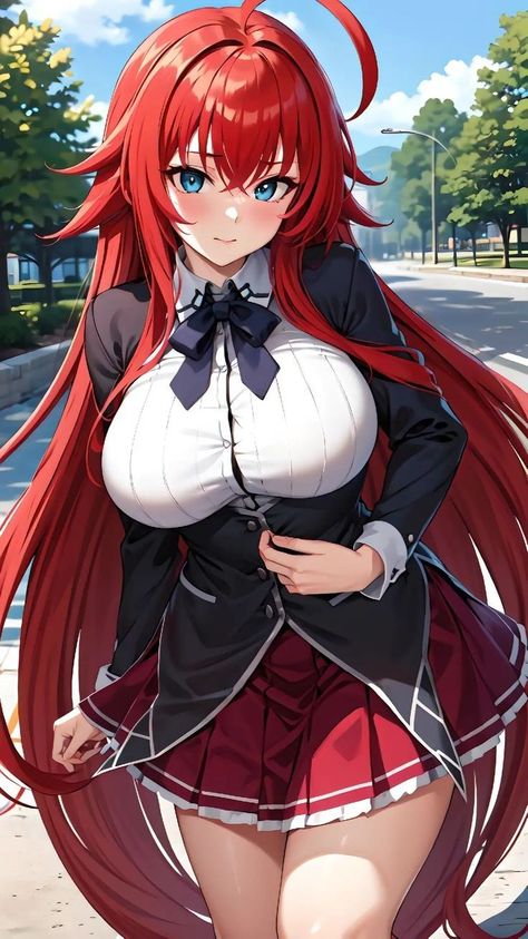 Anime High School, Anime Girlxgirl, Love Is, Female Character Design, Cute Anime Pics, Anime Poses, Cute Anime Character, Anime Character Design, Red Hair