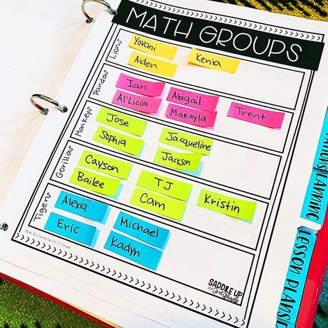 Math Group Names, Group Classroom Management, Guided Math Binder, Small Group Organization, Grouping Students, Math Folders, Math Binder, Classroom Management Ideas, Small Group Math