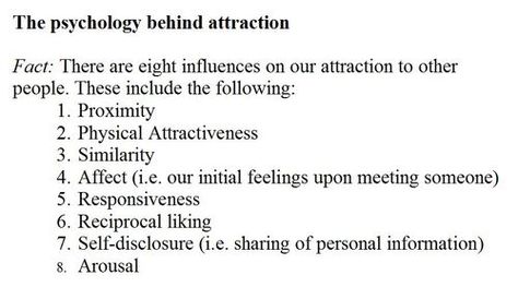 The psychology behind attraction Attraction Facts, Attraction Psychology, Psych Major, Psychology Fun Facts, Psychology Quotes, Physical Attraction, Human Behavior, Psychology Facts, Psychiatry