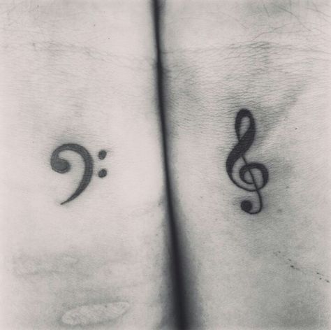 Bass Clef, Matching Tattoos, Heart Tattoo, Bass, Tattoos, Design