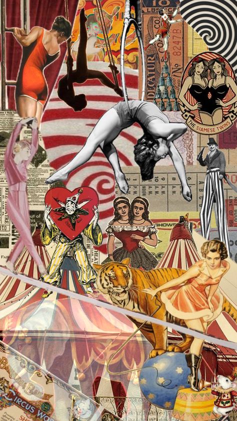 Welcome to the circus 🎪👻 Circus Old Photos, Victorian Carnival, 1920s Circus, Circus Collage, Circus Cards, Circus Core, Vintage Circus Performers, Circus Painting, Juggling Clown