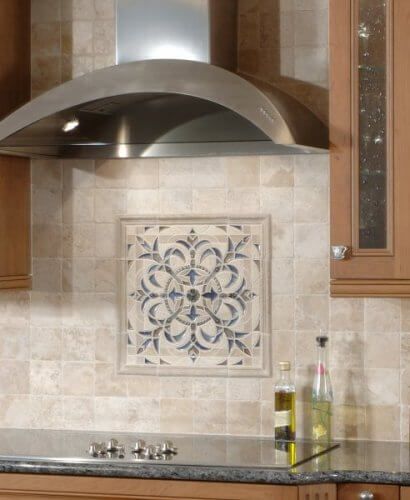 Mediterranean Tile Backsplash, Sonoma Tilemakers, Kitchen Backsplash Tile Designs, Stone Backsplash Kitchen, Backsplash Tile Design, Luxury Bathroom Tiles, Stove Backsplash, Mosaic Backsplash Kitchen, Metallic Backsplash