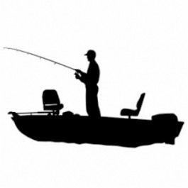 Fishing On Boat, Fishing Decal, How To Paint Camo, Man Fishing, Fire Pit Art, Art Pole, Fish Silhouette, Traditional Sleeve, Fish Artwork