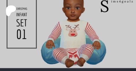 Sims 4 Infant Christmas Cc, Infants Cc, Sims 4 Infant, Infant Cc, Infant Outfits, Toddler Christmas Outfit, Sims 4 Family, Sims 4 Children, Sims 4 Gameplay