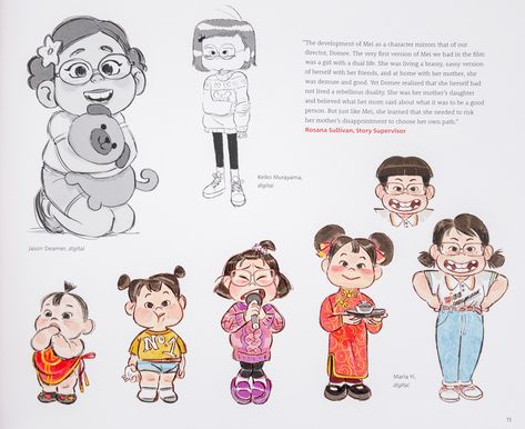 Red Character Design, Turning Red, Disney Concept Art, Character Design Sketches, Concept Art Character, Kid Character, Game Character Design, Character Design Animation, Cartoon Character Design