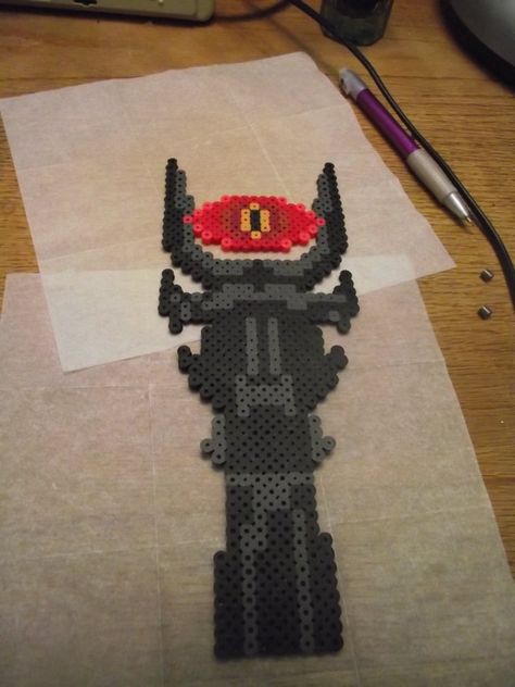 Barad Dur ~ Perler/Hama Beads Barad Dur, Stitch Games, Perler Designs, Modele Pixel Art, Easy Perler Bead Patterns, Perler Ideas, Hamma Beads, Beads Candy, Art Perle