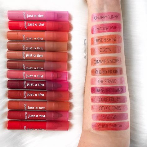 Colourpop Just a Tint Lip Crayon swatches, @makeupbytreenz Colourpop Just A Tint, Lip Art Makeup, Lip Crayon, Colourpop Cosmetics, Lip Crayons, Lipstick Swatches, Colour Pop, Lipstick Queen, Makeup Swatches