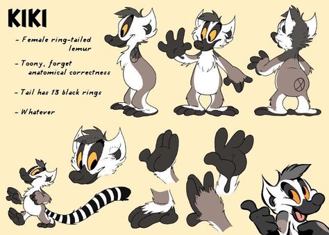 Lemur Fursona, Lemur Character Design, Lemur Drawing, Movie Making, Ref Sheet, Cartoon Style Drawing, My Character, M Sorry, Character Ideas