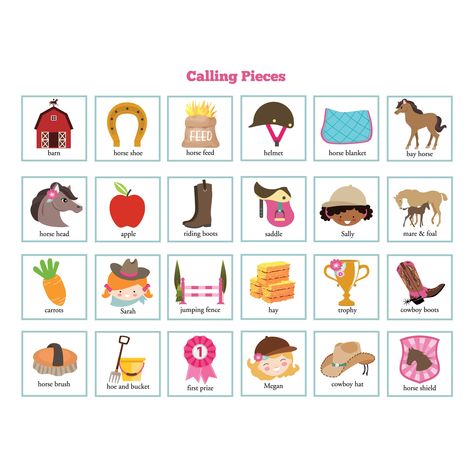 Horse Bingo, Horse Birthday Party Games, Horse Memory, Horse Birthday Party, Bingo Games For Kids, Printable Bingo Games, Pony Games, Girl Pony, Horse Birthday Parties