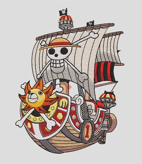 Customising Clothes, Thousand Sunny, Colour Contrast, One Piece Ship, Jolly Roger, Iron On Applique, One Piece Luffy, Biker Leather, Pirate Ship