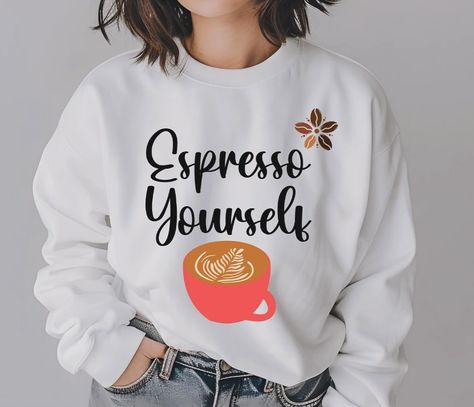 Link in bio . . . #coffee #coffeeholic #coffeetime #espresso #coffeeshirt #espressolover #shirtsofinstagram #shirt #printondemand #etsy Pink Coffee Cups, Barista Coffee, Motivation Shirt, Unique Sweatshirt, Coffee Dates, Pink Coffee, Women Motivation, Inspiring Women, Coffee Enthusiast