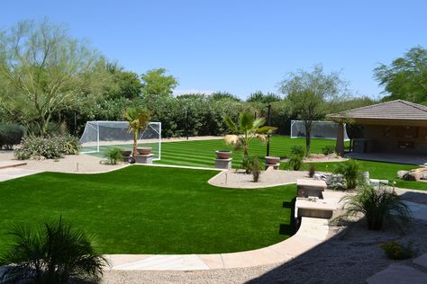 Backyard Soccer, Arizona Landscaping, Backyard Sports, Football Pitch, Outdoor Buildings, Modern Villa Design, Home Gym Design, Backyard Playground, Backyard Inspo