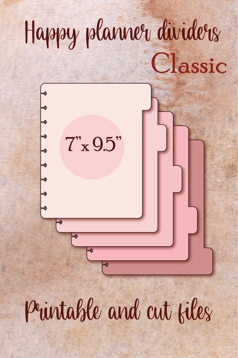 Classic Happy planner printable inserts Happy Planner Dividers, Happy Planner Accessories, Happy Planner Classic, Planner Dividers, Classic Happy Planner, Pdf Templates, Svg For Cricut, Planner Accessories, Craft Paper