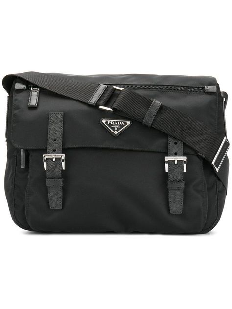 Vela Messenger Bag - Black - Prada Shoulder bags Prada Milano Bag, Prada Messenger Bag, Prada Milano, Prada Tote Bag, Prada Collection, Miuccia Prada, Bags Aesthetic, Designer Crossbody Bags, Bag Trends