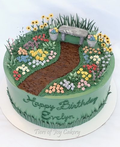 Flower garden cake. Flower Garden Cake, Garden Ideas In Front Of House, Flower Garden Illustration, Garden Theme Cake, Garden Cosmos, Garden Birthday Cake, Quotes Flower, Flower Garden Ideas, Flower Garden Plans