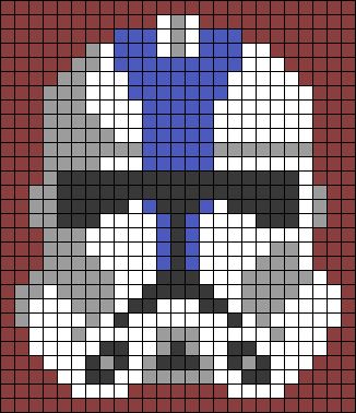 Alpha Patterns Star Wars, Star Wars Alpha Pattern, Starwars Clone Trooper, Clone Trooper 501st, Clone Trooper Helmet, Clone Wars Ahsoka, Star Wars Trooper, Friendship Bracelets Designs, Graph Paper Art