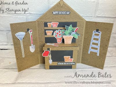 The Craft Spa - Stampin' Up! UK independent demonstrator - Order Stampin Up in UK: Potting Shed Pop Out Gatefold Card Bloom Where Youre Planted, Gatefold Cards, Card Making Tips, Masculine Birthday Cards, Potting Shed, Fancy Fold Cards, Card Tutorial, Fancy Folds, Fun Fold Cards