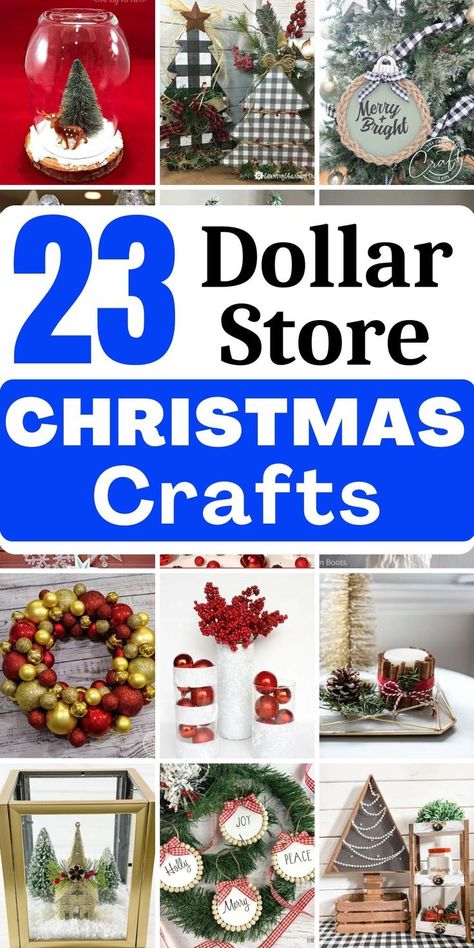 Dollar Store Christmas Crafts are a great way to save money and still have fun during the holiday season. If you’re looking for a DIY Christmas project for holiday decorations, look no further than these affordable dollar store Christmas crafts. From Christmas centerpieces to Christmas wreaths and Christmas tree decorations. you will find everything you need to add a personal touch to your Christmas decor. Dollar Store Christmas Crafts, Farmhouse Christmas Ornaments, Centerpiece Christmas, Christmas Crafts For Adults, Dollar Store Christmas, Christmas Centerpieces Diy, Dollar Tree Christmas, Christmas Projects Diy, Diy Dollar Store Crafts