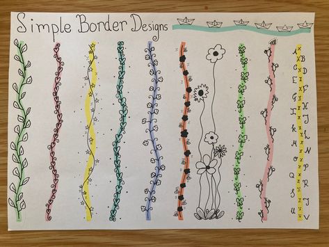 A quick easy way to make your page beautiful! Simple Page Borders Design, Simple Border Designs, Page Boarders, Side Border, Simple Border, Side Borders, Page Borders Design, Simple Borders, Page Borders