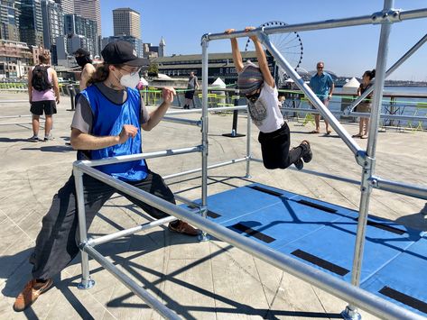 Free Scaffolding Designs for Parkour — Parkour Visions Parkour Equipment, Scaffolding Design, Martial Arts School, Scaffolding, Parkour, Martial Arts, This Summer, Gym, Building