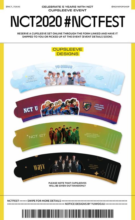 Nct Cupsleeve, Kpop Cupsleeve, Bts Anniversary, Kpop Graphics, Kpop Design, Cup Sleeve, Art Things, Graphics Design, Nct Dream