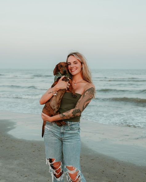 Puppy Love 🐾🤍 How CUTE are these two and their pup?! I’m obsessed 😍 “Can we include our dog(s)?” ABSOLUTELY! Whether it’s for a beach session, a newborn session, or ANY in between - the answer is ALWAYS ✨ YES ✨ • • • #couplesphotographer #familyphotographer #galvestontxphotographer #houstontxphotographer #webstertxphotographer #saylormaephotography Couple And Dog Photoshoot Beach, Couple And Dog Photoshoot, Portrait With Dog, Photoshoot Beach, Photos With Dog, Beach Session, Dog Photoshoot, Beach Family Photos, Beach Sessions