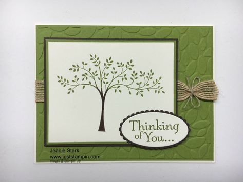 Stampin Up Thoughts & Prayers Thinking of You card idea - Jeanie Stark StampinUp Thoughts And Prayers Stampin Up Cards, Sympathy Cards Handmade, Thoughts And Prayers, Birthday Stamps, Tree Stamp, Stampin Up Catalog, Embossed Cards, Stamping Up Cards, Get Well Cards