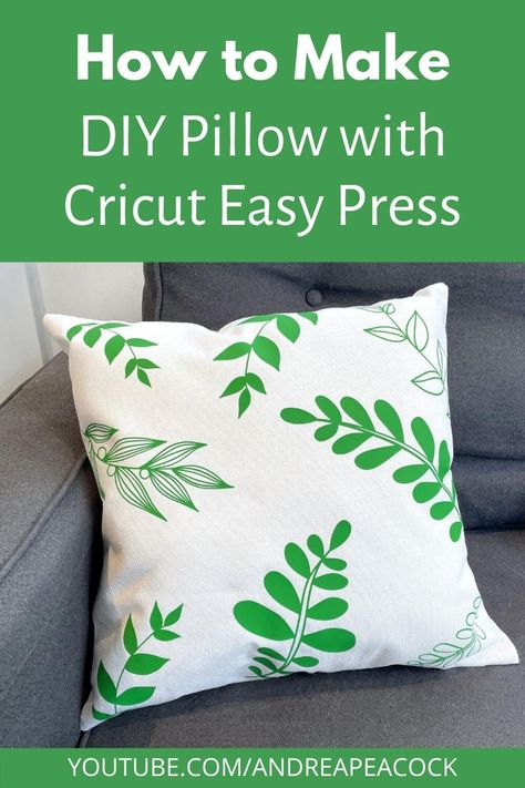 Create a beaufotuo high end throw pillow for your home using Cricut iron-on vinyl and the Cricut EasyPress2! Cricut Cushion Ideas, Cricut Pillows Ideas, Cricut Pillow Case Ideas, Cricut Iron On Vinyl, Using Cricut, Summer Pillows, Cricut Designs, Craft Classes, Diy Cricut