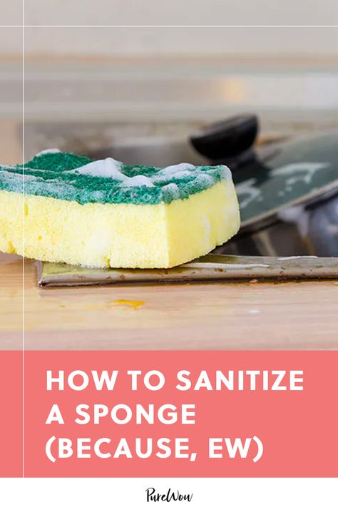 How to Sanitize a Sponge (Because, Ew)  #purewow #kitchen #cleaning #home Laundry Room Cleaning, Cleanliness Is Next To Godliness, How To Store Potatoes, Room Cleaning, Neat Tricks, Kitchen Necessities, Home Cleaning Tips, Closet Organization Ideas, Organized Kitchen