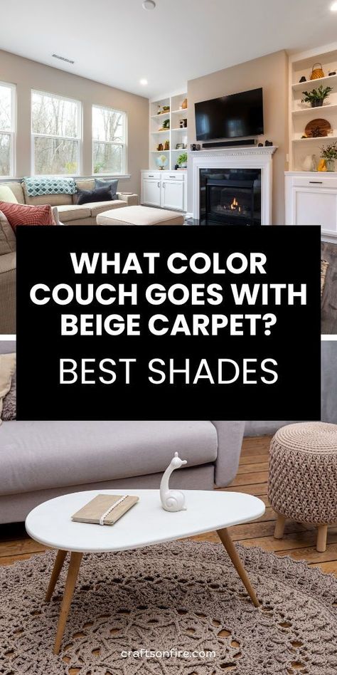 Want to make your living space look expensive and classy? Then check out this list of the best couch colors to match your beige carpet for a classy aesthetic! #homedecor Beige Carpet Living Room Ideas, Beige Carpet Living Room, Couch Colors, Color Couch, Best Couch, Neutral Couch, Cream Carpet, Patterned Furniture, Red Couch