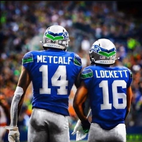 Seahawks Throwback, Dk Metcalf, Nfl Art, Tyler Lockett, Nfl Football Pictures, Seattle Seahawks Football, Seattle Sports, Nfl Photos, Seahawks Football