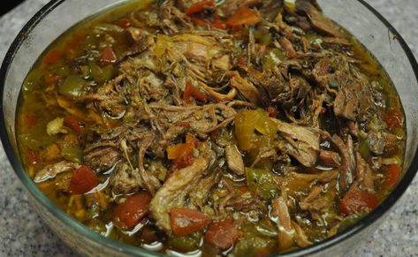 This was delicious! It does have a bit of a 'kick' with the peppers, so adjust that according to your tastes.  I used a slotted spoon to se... Machaca Recipe Slow Cooker, Beef Machaca, Machaca Beef, Machaca Recipe, Recipe Slow Cooker, Recipes Slow Cooker, Slow Cooker Casserole, Slotted Spoon, Healthy Crockpot