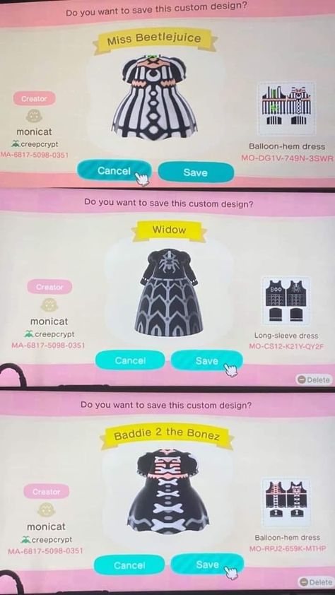 Balloon Dress, Animal Crossing Qr, Halloween Dress, Beetlejuice, Island Life, Halloween Outfits, Animal Crossing, Pattern Design, Balloons