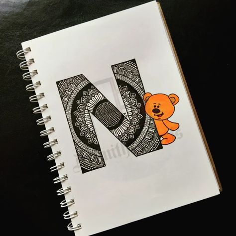 Alphabet N N Letter Mandala Art, Alphabet Mandala Art, Letter Mandala, Mandala Video, Mandala Letters, Black Pen Sketches, Alphabet Mandala, Alphabet N, Black Pen Drawing