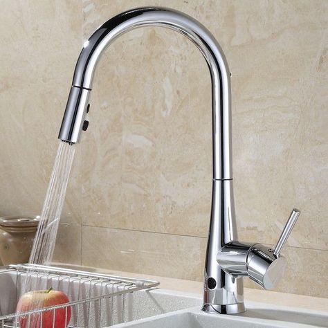 Touchless Single Handle Deck Mounted Kitchen Faucet with Spray Head Kitchen Faucet Design, Brushed Nickel Kitchen Faucet, Touchless Kitchen Faucet, Brushed Nickel Kitchen, Touchless Faucet, Black Kitchen Faucets, Wood Magazine, Single Handle Kitchen Faucet, Woodworking Joints