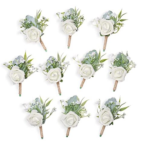 Fall Vintage Wedding, Wedding Groom And Groomsmen, French Country Wedding, Boutonnieres Prom, White Boutonniere, Groomsmen Boutonniere, Rose Boutonniere, Fall Vintage, Prom Flowers