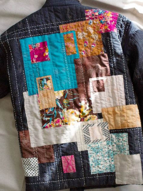 Welcome to the first chapter of our #AGFPatchworkStories! As makers, creators, and lover of pretty fabrics, we’ve been obsessing over quilt coats, and what’s better than wearing them to show our passion for quilts! Starting with today, our first of the three jackets made by “Jessica” featuring applique, reverse applique techniques, and her own personal touch by adding some of her favorite colors fuschia and turquoise. Quilt Coats, Applique Techniques, Quilt Coat, Start Quilting, Reverse Applique, Applique Quilt, Patchwork Jacket, Pretty Fabric, Quilted Coat