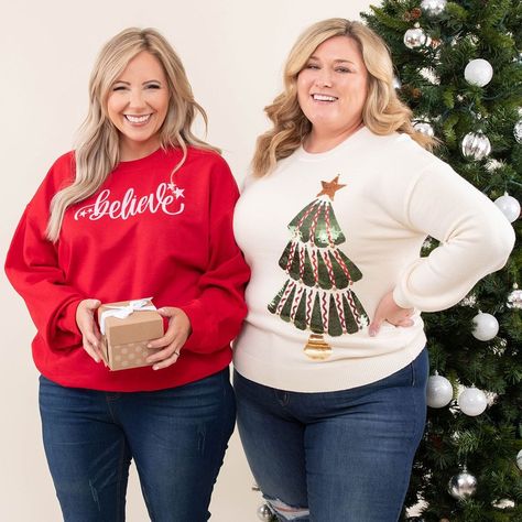 Chic Soul on Instagram: “Is it too early to put up our Christmas tree? 🎄 Asking for a friend! ❤ Shop all these holiday cuties through the link in our bio! 🌟 I…” Tops For Curvy Women, Plus Size Shirts For Women, Collection Ideas, Chic Soul, Plus Size Blouses, Plus Size Shirts, Holiday Collection, Holiday Dresses, Plus Size Tops