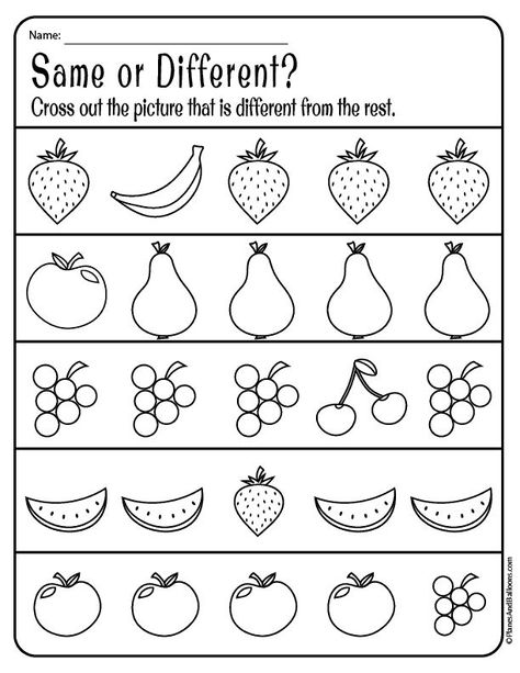 Preschool printable worksheets - same and different activity. #prek #preschool Pre K Practice Worksheets, Pre K 4 Worksheets Free Printables, K5 Worksheets Free Printable, Worksheets For Preschool English, Fun Worksheets For Preschoolers, Learning Ideas For Kindergarten, Preschool Pages Printables, Homeschool Supplies Preschool, K3 Learning Activities