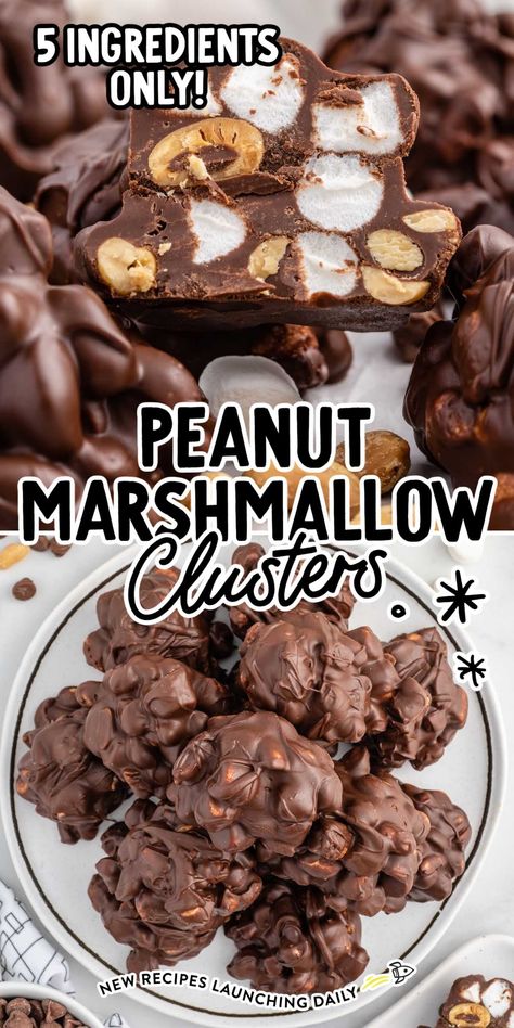 Peanut Marshmallow Clusters Easy Christmas Candy Recipes, Peanut Clusters, Easy Candy Recipes, Fun Dessert, Spaceships And Laser Beams, Salty Treats, Peanut Recipes, Candy Recipes Homemade, Christmas Candy Recipes