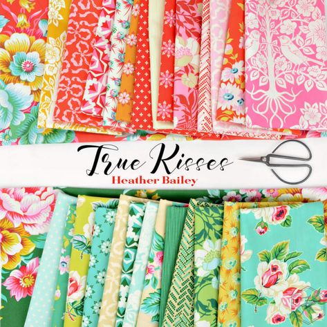 True Kisses Fabric by Heather Bailey - Hawthorne Supply Co Heather Bailey, Fabric Outlet, Fun Fabrics, Sewing Fabrics, Fabric Collections, Indie Sewing Patterns, Diy Pattern, Modern Fabric, Creative Life